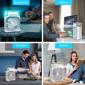 VENTILADOR PORTÁTIL CON HUMIDIFICADOR AIRE FRÍO