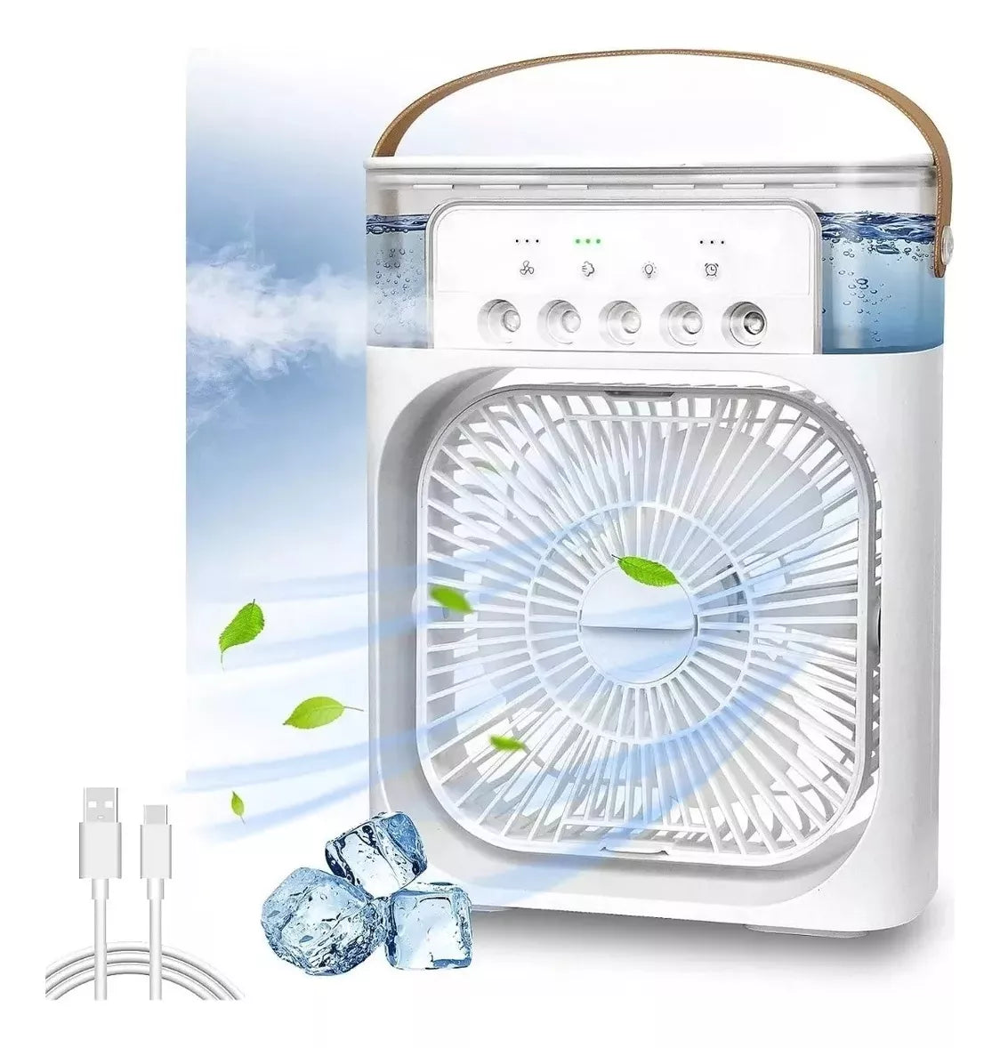 VENTILADOR PORTÁTIL CON HUMIDIFICADOR AIRE FRÍO